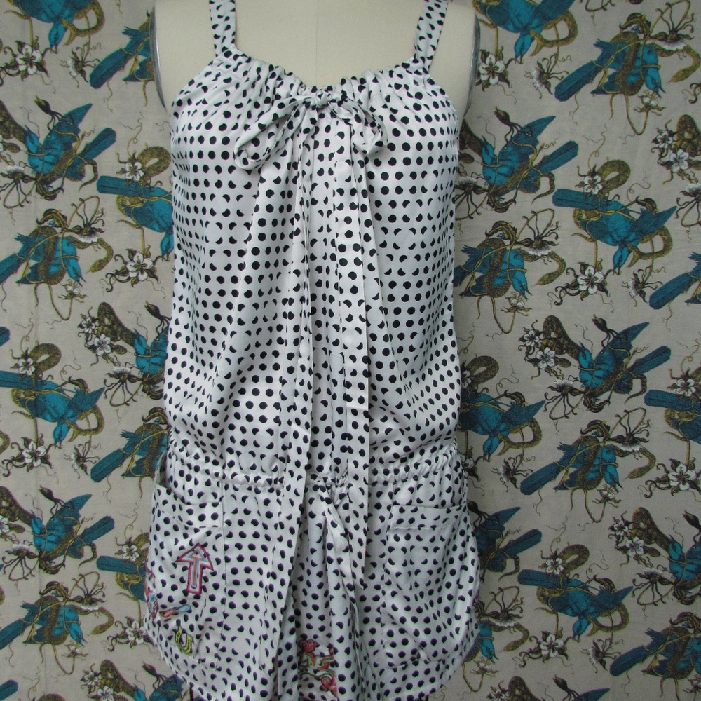 LAURA for TOPSHOP Satin Print Drawstring Dress